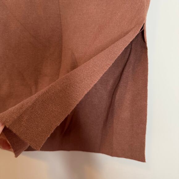 Bobeau Ribbed Midi Pencil Skirt Brown Knitted Women's Small NWT - Picture 4 of 7